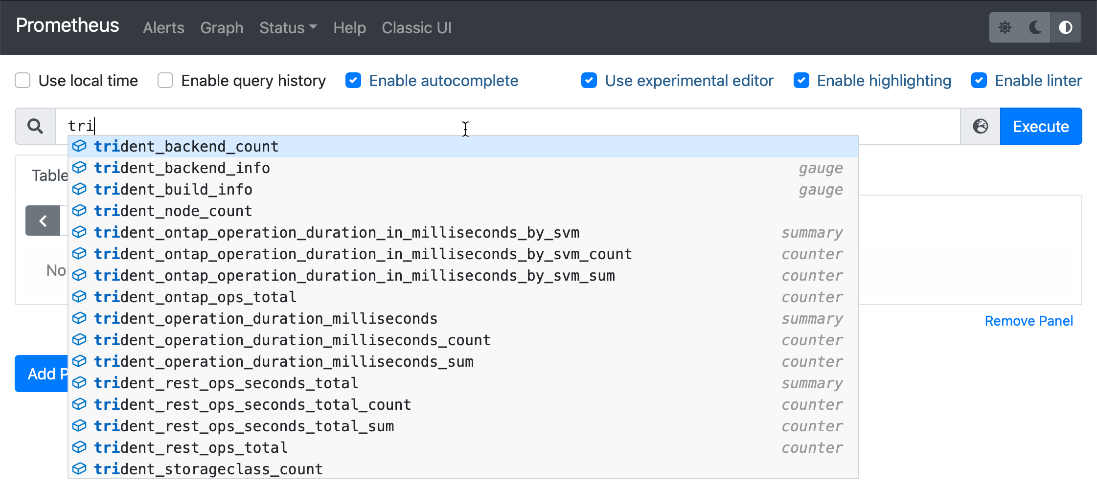 Prometheus Graph Interface