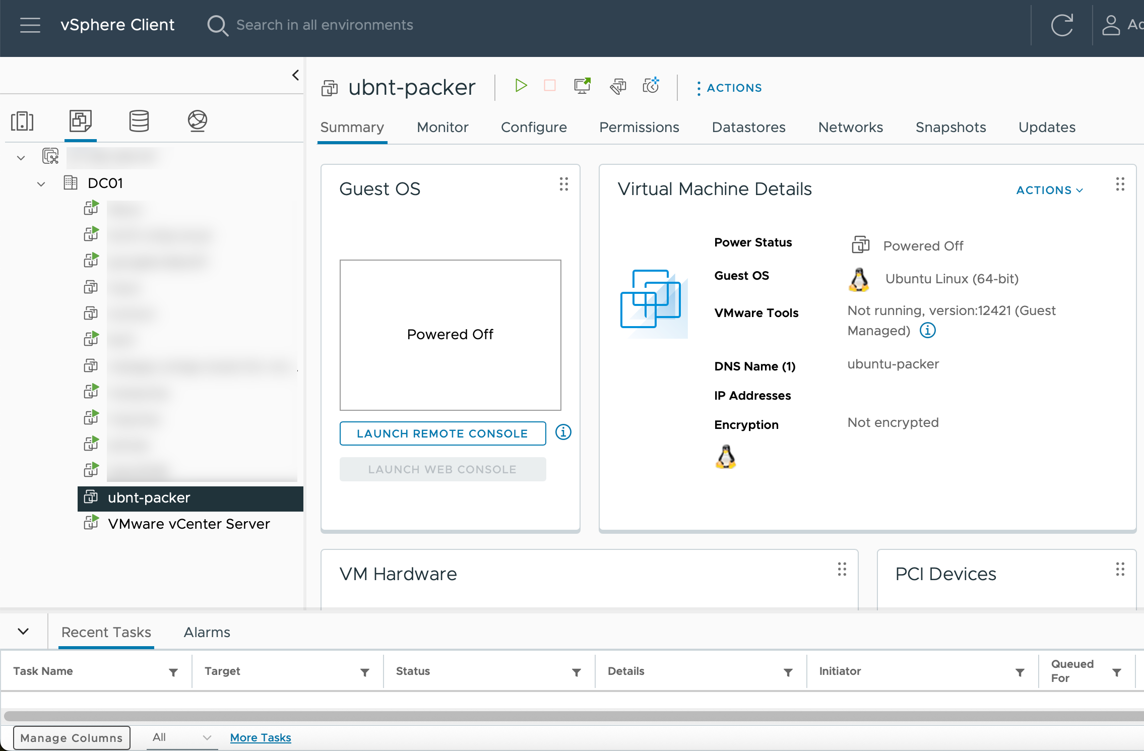 vCenter Inventory with new template